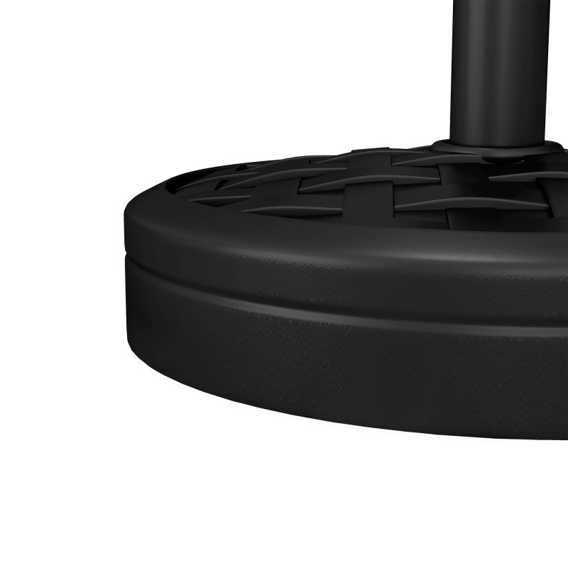 Aurinkovarjon jalusta 18 kg pyöreä betonijalusta HDPE-kuorella, Ø45 cm, musta, 32/38/48 mm varsiin