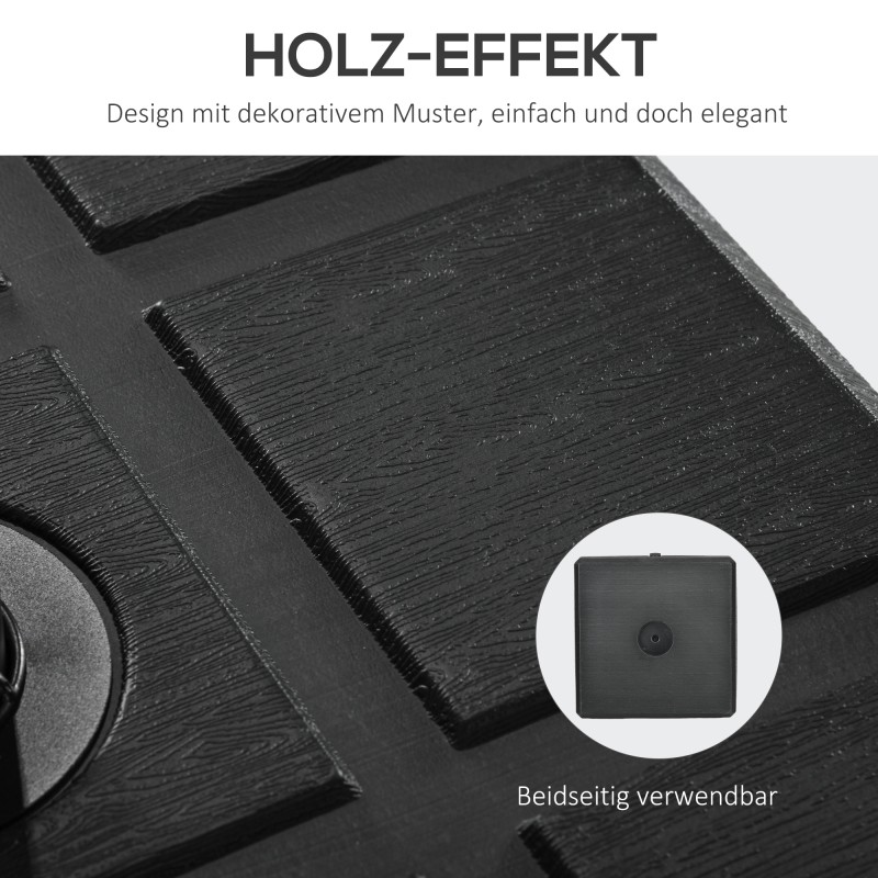 Täytettävä pihavarjon jalusta 40 kg, HDPE-muovi ja teräs, 49x49 cm, musta