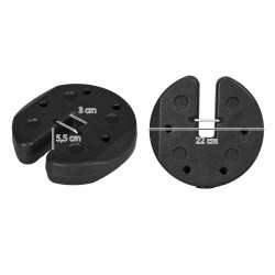 Paviljongin jalkapainot 4 kpl, 12 kg, HDPE-sementti, kiinnitystapeilla ja kuljetushihnalla, musta