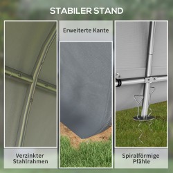 Pihasäilytysteltta moottoripyörälle, teräsrunko 3x3 m, harmaa