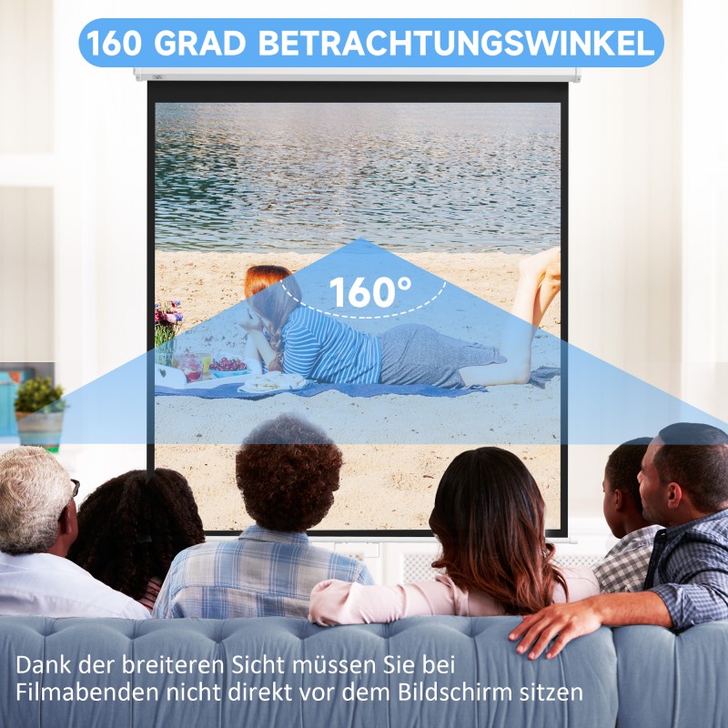 Sähkökäyttöinen valkokangas 84" 16:9, moottoroitu projektionsleinwand, kaukosäädin, valkoinen