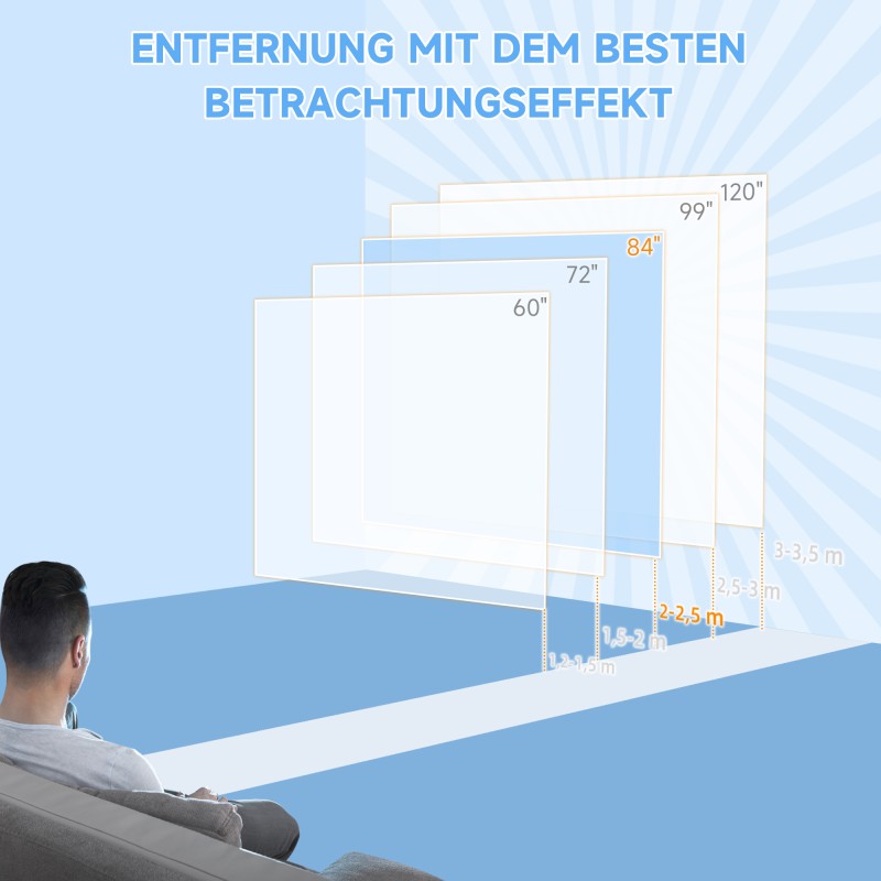 Sähkökäyttöinen valkokangas 84" 16:9, moottoroitu projektionsleinwand, kaukosäädin, valkoinen