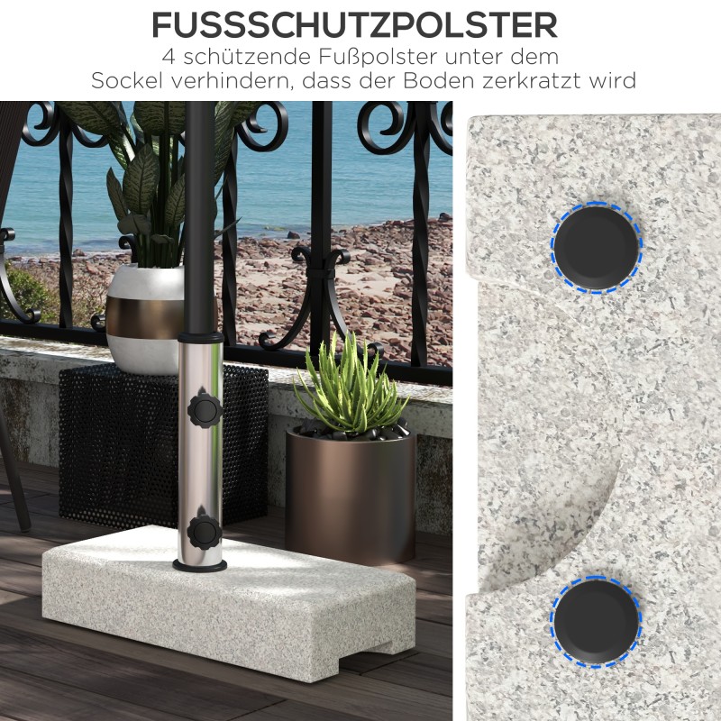 Pihavarjon jalusta 25 kg graniittia, parvekkeelle ja terassille, 32/38/48 mm, harmaa