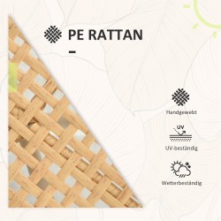 Puutarhan bistrosetti 3-osainen, PE-rottinki, teräsrunko, tuoli 72x66x64 cm, keltainen/creme