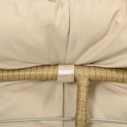 Pyörivä rottinkinen ulkotuoli boho-tyyli teräsrungolla 85 x 70 x 82 cm creme / luonnonsävy