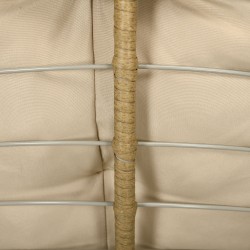 Pyörivä rottinkinen ulkotuoli boho-tyyli teräsrungolla 85 x 70 x 82 cm creme / luonnonsävy