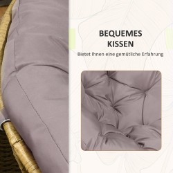 Rottinkinen bistrosetti ulkokäyttöön, 3-osainen, 2 kääntyvää tuolia ja pöytä, 85 x 70 x 82 cm, keltainen/vaaleanruskea