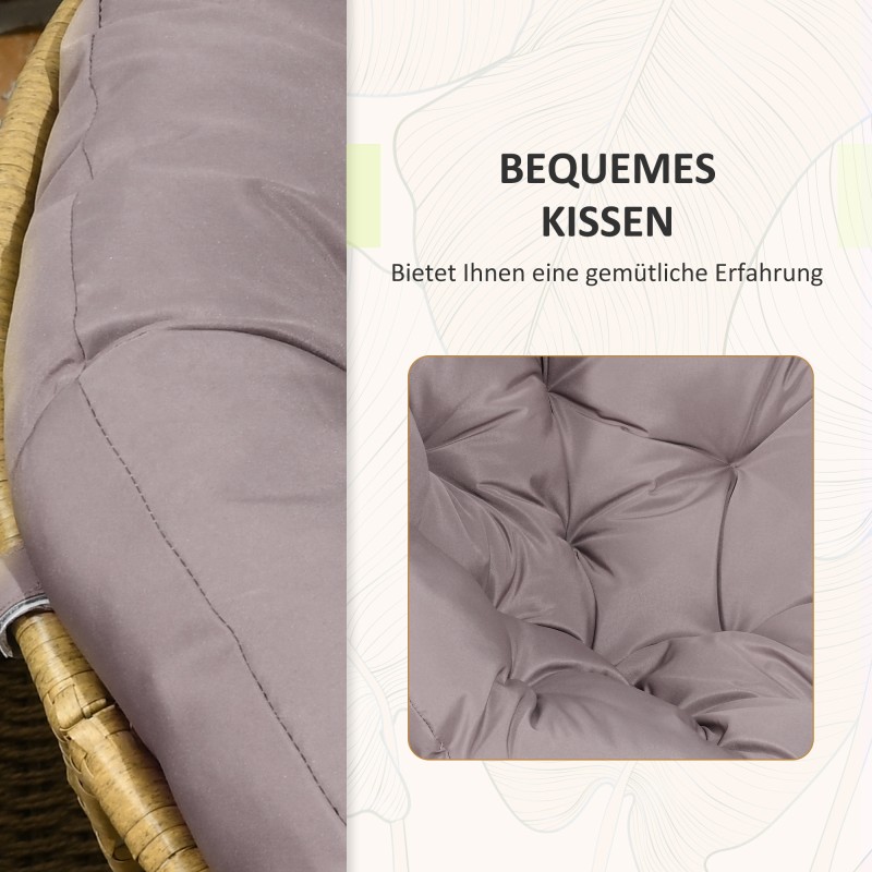 Rottinkinen bistrosetti ulkokäyttöön, 3-osainen, 2 kääntyvää tuolia ja pöytä, 85 x 70 x 82 cm, keltainen/vaaleanruskea