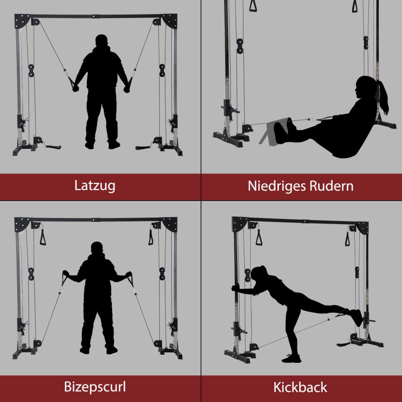 Taljaharjoitteluteline kotiin, vapaasti seisova, painolevyille, teräs ja muovi, musta