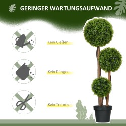 Tekokasvi tuija 3 palloa 110 cm UV-suojattu sisä- ja ulkokäyttöön vihreä ruukussa