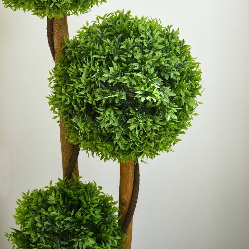 Tekokasvi tuija 3 palloa 110 cm UV-suojattu sisä- ja ulkokäyttöön vihreä ruukussa