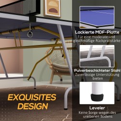 Pingispöytä sisäkäyttöön, kokoontaitettava metallirunko 274x152x76 cm, sininen, verkko + 2 mailaa + 3 palloa