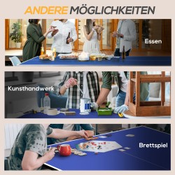 Pingispöytä sisäkäyttöön, kokoontaitettava metallirunko 274x152x76 cm, sininen, verkko + 2 mailaa + 3 palloa