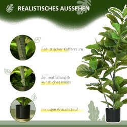 Tekokasvi fikus 110 cm ruukussa, 90 lehteä, vihreä