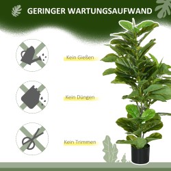 Tekokasvi fikus 110 cm ruukussa, 90 lehteä, vihreä