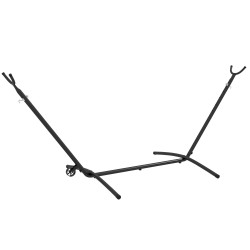 Riippumatto teline teräs säädettävä 290x120x115 cm kantavuus 220 kg musta ulkokäyttöön