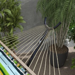 Riippumatto teline teräs säädettävä 290x120x115 cm kantavuus 220 kg musta ulkokäyttöön