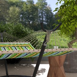 Riippumatto teline teräs säädettävä 290x120x115 cm kantavuus 220 kg musta ulkokäyttöön