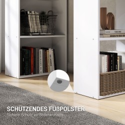 Työpöytä koti­toimistoon hyllyillä, lastulevy, 120 x 55 x 120 cm, valkoinen