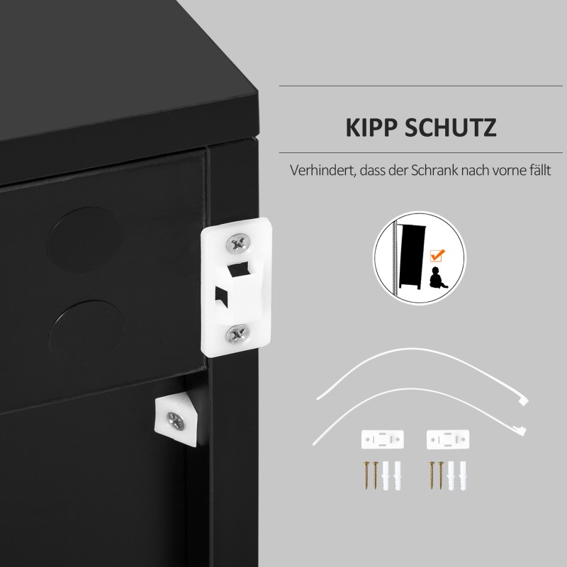 Säilytyskaappi 2 laatikkoa ja 2 ovea, lastulevy, 79 x 36 x 74 cm, musta korkeakiilto