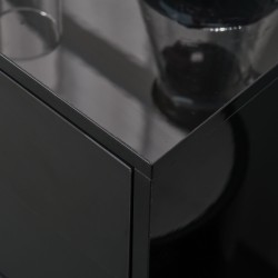 Säilytyskaappi 2 laatikkoa ja 2 ovea, lastulevy, 79 x 36 x 74 cm, musta korkeakiilto