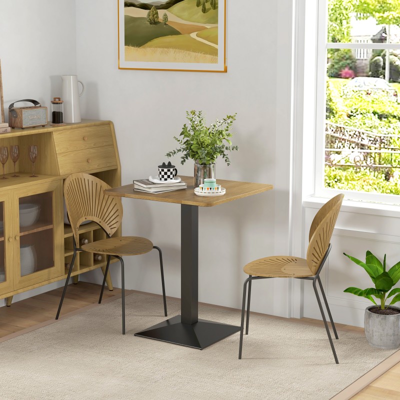 Ruokapöytä 2 hengelle lastulevy ja teräs 70 x 70 x 75 cm tummanruskea-musta