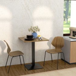 Ruokapöytä 2 hengelle lastulevy ja teräs 70 x 70 x 75 cm tummanruskea-musta