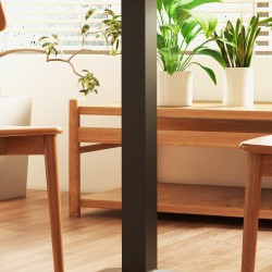 Ruokapöytä 2 hengelle lastulevy ja teräs 70 x 70 x 75 cm tummanruskea-musta