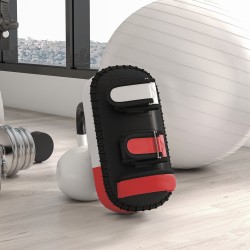 Potkutyyny Muay Thai- ja potkunyrkkeilyharjoitteluun, keinonahkaa, 38 x 20 x 18 cm, musta/punainen/valkoinen