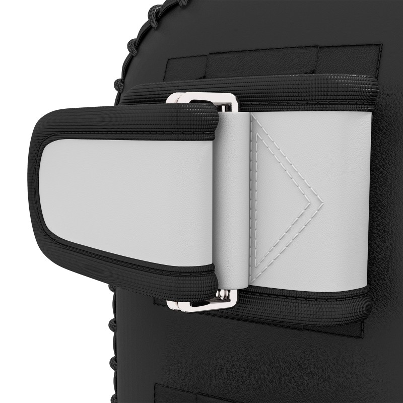 Potkutyyny Muay Thai- ja potkunyrkkeilyharjoitteluun, keinonahkaa, 38 x 20 x 18 cm, musta/punainen/valkoinen