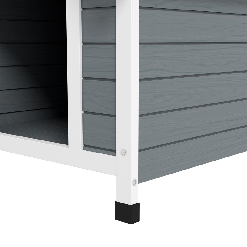 Koirankoppi ulkokäyttöön, säänkestävä kuusipuu, irrotettava pohja, 75x88x82 cm, harmaa/musta