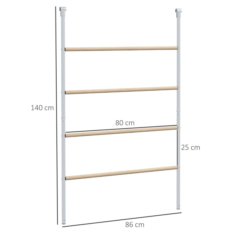 Kanojen orsirakenne 4–6 kanalle, 4 puuorsipuuta, galvanoitu teräs, 140 x 86 cm, ulkokäyttöön