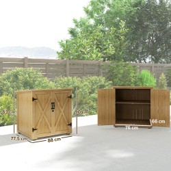 Ulkosäilytyskaappi puutarhaan, kuusipuu, säänkestävä, 77,5 x 88 x 90 cm, tummanharmaa