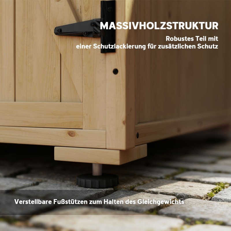 Ulkosäilytyskaappi puutarhaan, kuusipuu, säänkestävä, 77,5 x 88 x 90 cm, tummanharmaa