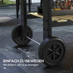 Hiiligrilli grillivaunu kahdella grilliritilällä metallia 113 x 53,5 x 82,5 cm musta