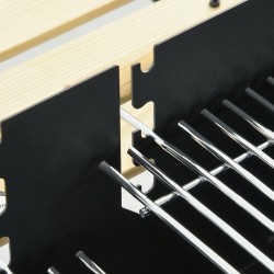 Hiiligrilli grillivaunu kahdella grilliritilällä metallia 113 x 53,5 x 82,5 cm musta