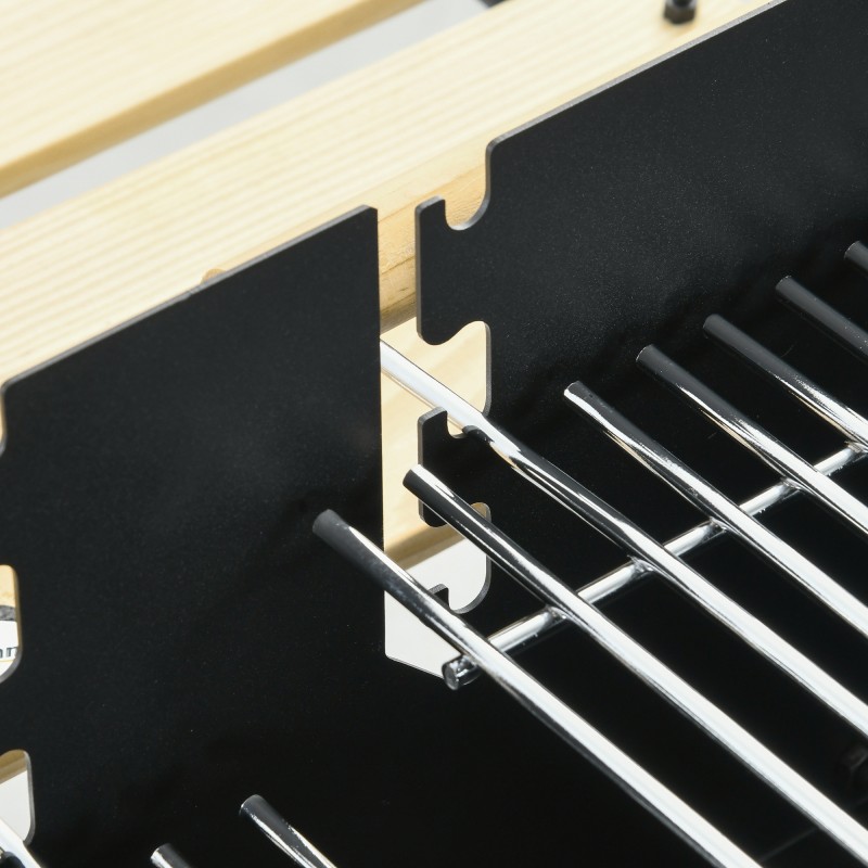 Hiiligrilli grillivaunu kahdella grilliritilällä metallia 113 x 53,5 x 82,5 cm musta