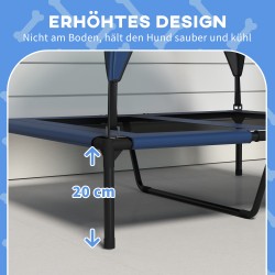 Koiransänky katoksella ulkokäyttöön, oxfordpolyesteri, 91 x 76 x 89 cm, enint. 30 kg, tummansininen