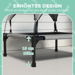 Koiran ulkopeti katoksella, kohotettu verkkoalusta, teräsrunko, 76 x 61 x 69,5 cm, max 20 kg, vaaleanharmaa