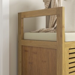 Kenkäpenkki säilytyksellä ja istuimella, bambu, 100 x 40 x 60 cm, luonnollinen