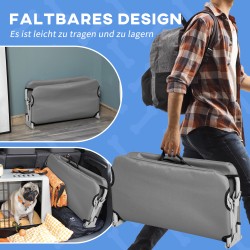 Koiransänky pienille koirille, taittuva ja korotettu teräsrunko, 71x58x20 cm, harmaa, max 10 kg