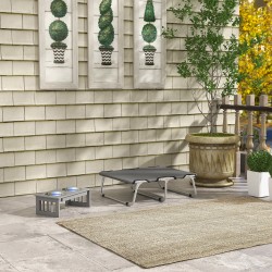 Koiransänky pienille koirille, taittuva ja korotettu teräsrunko, 71x58x20 cm, harmaa, max 10 kg