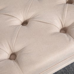 Vintage istuinpenkki eteiseen ja makuuhuoneeseen, polyesteri ja kumipuu, 80 x 40 x 43 cm, beige