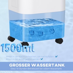 Siirrettävä ilmaviilennin 3 tilaa 7,5 h ajastin 15 L vesisäiliö valkoinen muovi