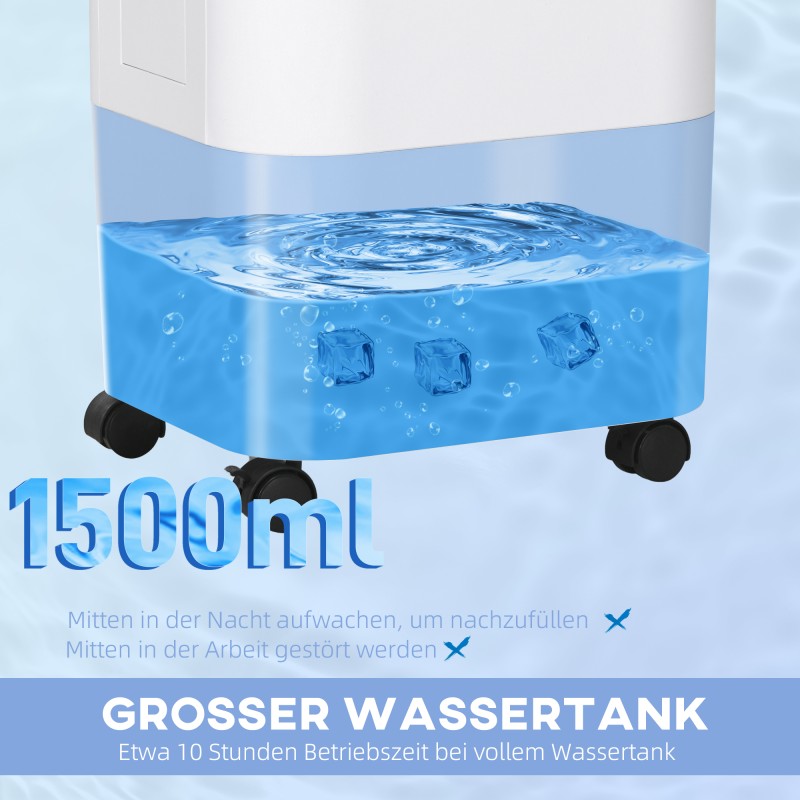 Siirrettävä ilmaviilennin 3 tilaa 7,5 h ajastin 15 L vesisäiliö valkoinen muovi