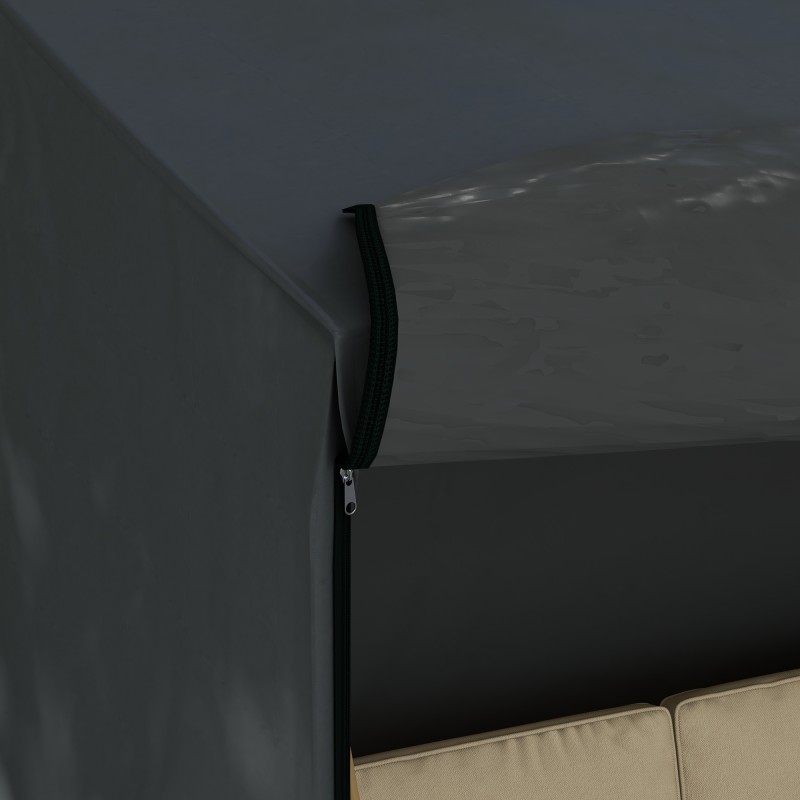 Puutarhakeinun suojus ulkokeinuun, vedenpitävä 420D Oxford-polyesteri, 220x125x172 cm, musta