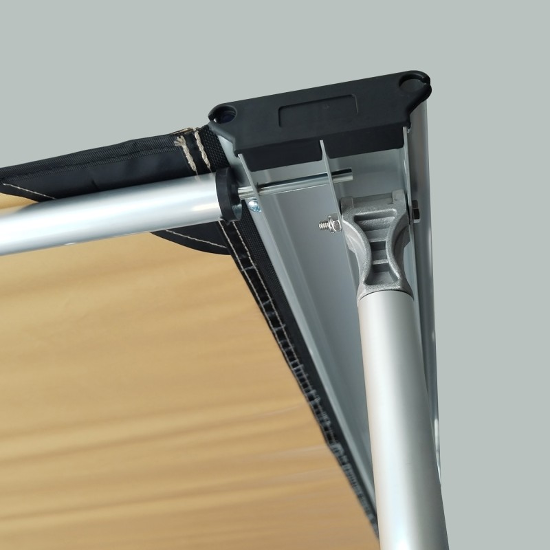 Auton sivuteltta katosteltta ulkoteltaksi, Oxford-kangas 160 x 250 x 125–225 cm, khaki