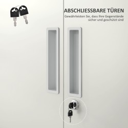 Metallinen toimiston asiakirjakaappi, 5 hyllyä, 80 x 40 x 180 cm, valkoinen