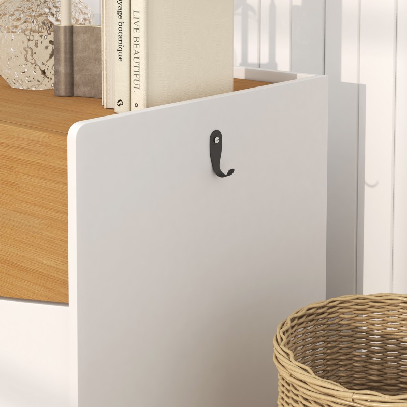 Kissanhiekkalaatikon kaappi sivupöytänä, lastulevy, 78x50x51 cm, tammi/valkoinen