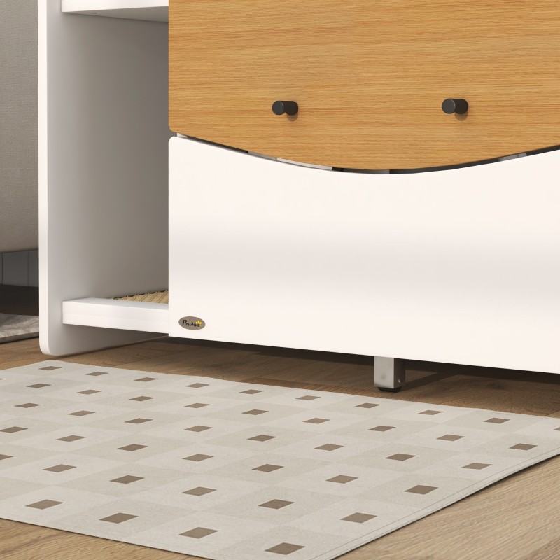 Kissanhiekkalaatikon kaappi sivupöytänä, lastulevy, 78x50x51 cm, tammi/valkoinen